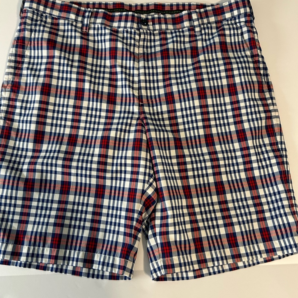 Izod Men's Plaid Shorts - Red, Blue, White‎